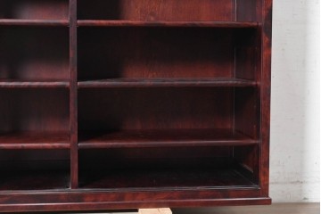 中古　北の匠　山室家具製作所　カバ材　豊かな木目が魅力のガラス戸キャビネット　(R-090892)