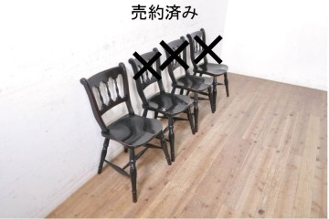 【簡易リペア限定品】　和製ヴィンテージ　昭和中期　松本民芸家具　#49A型ワイコムチェア　落ち着いた色味と滑らかな質感が美しいダイニングチェア　定価約10万5千円　(R-090899)