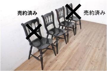 【簡易リペア限定品】　和製ヴィンテージ　昭和中期　松本民芸家具　#49A型ワイコムチェア　落ち着いた色味と滑らかな質感が美しいダイニングチェア2脚セット　定価(2脚合計)約21万円　(R-090900)