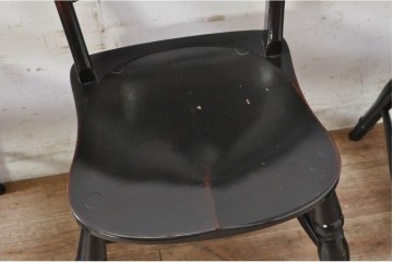 【簡易リペア限定品】　和製ヴィンテージ　昭和中期　松本民芸家具　#49A型ワイコムチェア　落ち着いた色味と滑らかな質感が美しいダイニングチェア2脚セット　定価(2脚合計)約21万円　(R-090900)