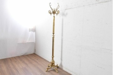 中古　イタリア製　真鍮(しんちゅう)　組み立て式のゴージャスなコートハンガー　定価約5万円　(R-090908)