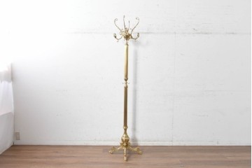 中古　イタリア製　真鍮(しんちゅう)　組み立て式のゴージャスなコートハンガー　定価約5万円　(R-090908)