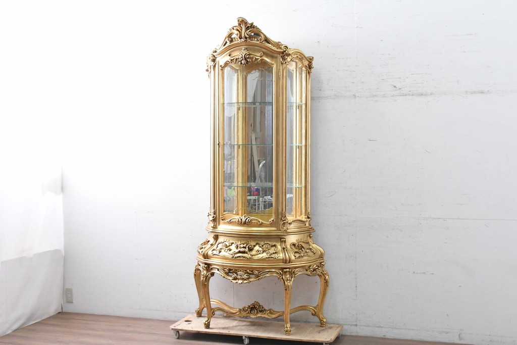 中古　美品　SILIK(シリック)　優美な装飾が華やかなロココ調キュリオケース　定価約220万円　(R-090909)