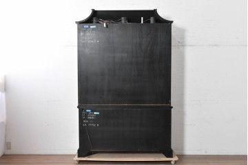 中古　美品　希少モデル　DREXEL HERITAGE(ドレクセルヘリテイジ)　奥行約36cmの薄型!　ガラス扉とミラーバックが奥行きを生むシノワズリデザインのキャビネット　(R-090910)
