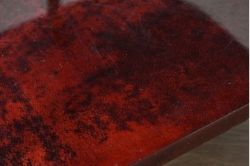 中古　イタリア高級家具　アルド・トゥーラ(ALDO TURA)　仔山羊革張り　シックで艶のある色合いが目を惹くキッチンワゴン　(R-090912)