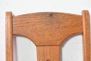 《張地の張り替え加工費込み》　中古　Oak Village(オークヴィレッジ)　オーク材　すっきりとした縦長フォルムのダイニングチェア4脚セット　定価(4脚合計)約36万円　(R-090916)