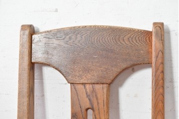 《張地の張り替え加工費込み》　中古　Oak Village(オークヴィレッジ)　オーク材　すっきりとした縦長フォルムのダイニングチェア4脚セット　定価(4脚合計)約36万円　(R-090916)