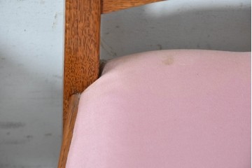 《張地の張り替え加工費込み》　中古　Oak Village(オークヴィレッジ)　オーク材　すっきりとした縦長フォルムのダイニングチェア4脚セット　定価(4脚合計)約36万円　(R-090916)