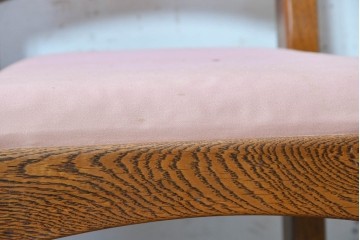 《張地の張り替え加工費込み》　中古　Oak Village(オークヴィレッジ)　オーク材　すっきりとした縦長フォルムのダイニングチェア4脚セット　定価(4脚合計)約36万円　(R-090916)