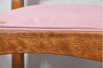 《張地の張り替え加工費込み》　中古　Oak Village(オークヴィレッジ)　オーク材　すっきりとした縦長フォルムのダイニングチェア4脚セット　定価(4脚合計)約36万円　(R-090916)