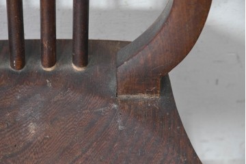 【簡易リペア限定品】　イギリスアンティーク　竪琴を思わせる優美な背もたれが目を惹くライアバックチェア　(R-090918)