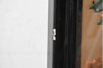 アジアンヴィンテージ　中国伝統工芸　玉石細工(玉石象嵌)で山水や草花を表した四連衝立　(R-090922)
