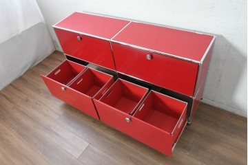 中古　美品　スイス　USMハラー(USM Haller)　ドロップダウンドア×2　エクステンションドア×2　サイドボード　(R-090924)
