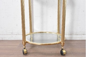 中古　イタリア製　Corti Cantu(コルティ・カントゥ)　IONICA(イオニカ)　675　華やかな真鍮製トローリーワゴン　(R-090928)
