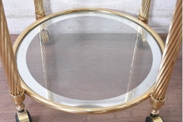 中古　イタリア製　Corti Cantu(コルティ・カントゥ)　IONICA(イオニカ)　675　華やかな真鍮製トローリーワゴン　(R-090928)