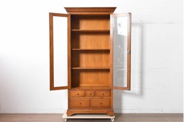 中古　フランス　輸入家具　カントリーテイストのブックケース　定価推定約45万円　(R-090931)