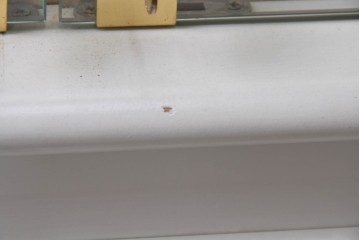 中古　特注品　白いフレームと猫脚が上品な照明付きガラスキャビネット　(R-090932)