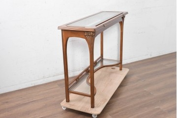 中古　美品　イタリア高級家具　メデア(Medea)　優美な曲線と彫刻が魅力のコンソールテーブル　(R-090936)