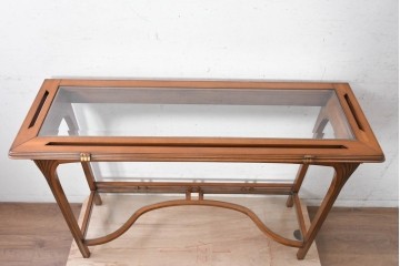 中古　美品　イタリア高級家具　メデア(Medea)　優美な曲線と彫刻が魅力のコンソールテーブル　(R-090936)