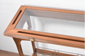 中古　美品　イタリア高級家具　メデア(Medea)　優美な曲線と彫刻が魅力のコンソールテーブル　(R-090936)