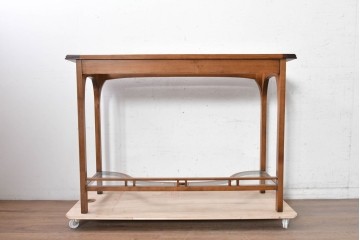 中古　美品　イタリア高級家具　メデア(Medea)　優美な曲線と彫刻が魅力のコンソールテーブル　(R-090936)