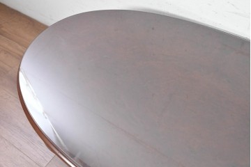 中古　美品　神戸洋家具　メープル不二屋　ガラス天板付きセンターテーブル　(R-090937)