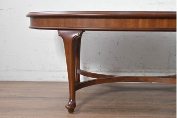 中古　美品　神戸洋家具　メープル不二屋　ガラス天板付きセンターテーブル　(R-090937)