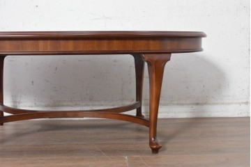 中古　美品　神戸洋家具　メープル不二屋　ガラス天板付きセンターテーブル　(R-090937)