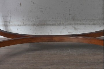 中古　美品　神戸洋家具　メープル不二屋　ガラス天板付きセンターテーブル　(R-090937)