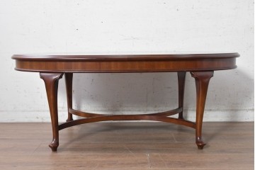 中古　美品　神戸洋家具　メープル不二屋　ガラス天板付きセンターテーブル　(R-090937)