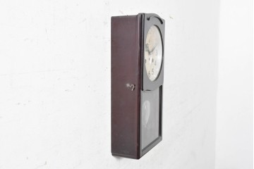和製アンティーク　昭和初期から昭和中期　愛知時計電機(アイチ、AICHI)　ガラスのデザインが印象的な掛け時計　(R-090950)