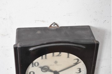 和製アンティーク　昭和初期から昭和中期　愛知時計電機(アイチ、AICHI)　ガラスのデザインが印象的な掛け時計　(R-090950)