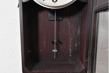 和製アンティーク　昭和初期から昭和中期　愛知時計電機(アイチ、AICHI)　ガラスのデザインが印象的な掛け時計　(R-090950)