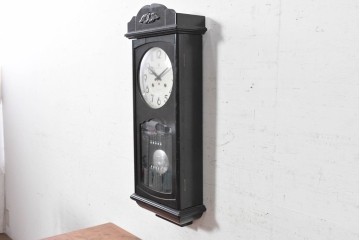和製ヴィンテージ　昭和中期　愛知時計電機(アイチ、AICHI)　Super Eight(スーパーエイト)　彫刻が趣深い掛け時計　(R-090952)