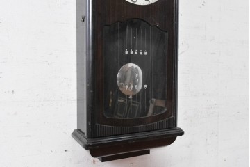和製ヴィンテージ　昭和中期　愛知時計電機(アイチ、AICHI)　Super Eight(スーパーエイト)　彫刻が趣深い掛け時計　(R-090952)