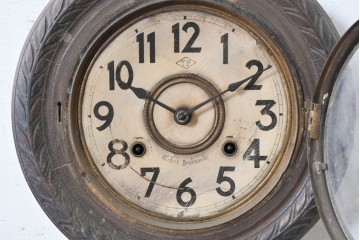 和製アンティーク　大正ロマン　丁寧に彫り込まれた彫刻入り掛け時計　(R-090954)