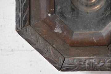 和製アンティーク　大正ロマン　丁寧に彫り込まれた彫刻入り掛け時計　(R-090954)
