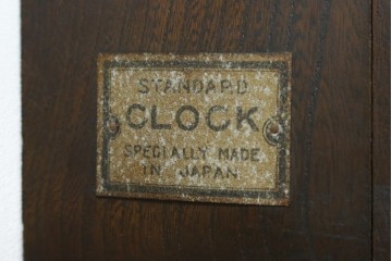 和製アンティーク　大正期　大正ロマン　TRADE(Z)MARK　側面色ガラス入りの掛け時計　(R-090955)