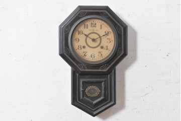 和製アンティーク　大正期　精工舎(SEIKOSHA、セイコー)　文字盤まわりのデザインがレトロな掛け時計　(R-090956)