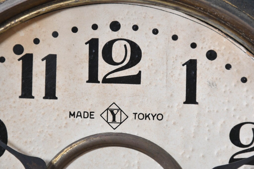 和製アンティーク　大正期　精工舎(SEIKOSHA、セイコー)　文字盤まわりのデザインがレトロな掛け時計　(R-090956)
