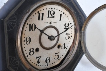 和製アンティーク　大正期　精工舎(SEIKOSHA、セイコー)　文字盤まわりのデザインがレトロな掛け時計　(R-090956)