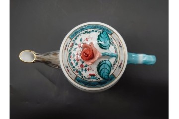 希少サイズ!　ハンガリー　HEREND(ヘレンド)　トゥッピーニの角笛　薔薇のつまみをあしらったコーヒーポット　(R-090962)