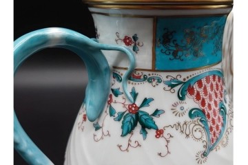 希少サイズ!　ハンガリー　HEREND(ヘレンド)　トゥッピーニの角笛　薔薇のつまみをあしらったコーヒーポット　(R-090962)