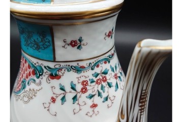 希少サイズ!　ハンガリー　HEREND(ヘレンド)　トゥッピーニの角笛　薔薇のつまみをあしらったコーヒーポット　(R-090962)