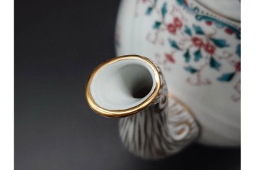 希少サイズ!　ハンガリー　HEREND(ヘレンド)　トゥッピーニの角笛　薔薇のつまみをあしらったコーヒーポット　(R-090962)
