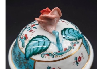 希少サイズ!　ハンガリー　HEREND(ヘレンド)　トゥッピーニの角笛　薔薇のつまみをあしらったコーヒーポット　(R-090962)