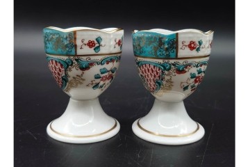 希少!　ハンガリー　HEREND(ヘレンド)　トゥッピーニの角笛　上品なエッグスタンド6点セット　(R-090965)