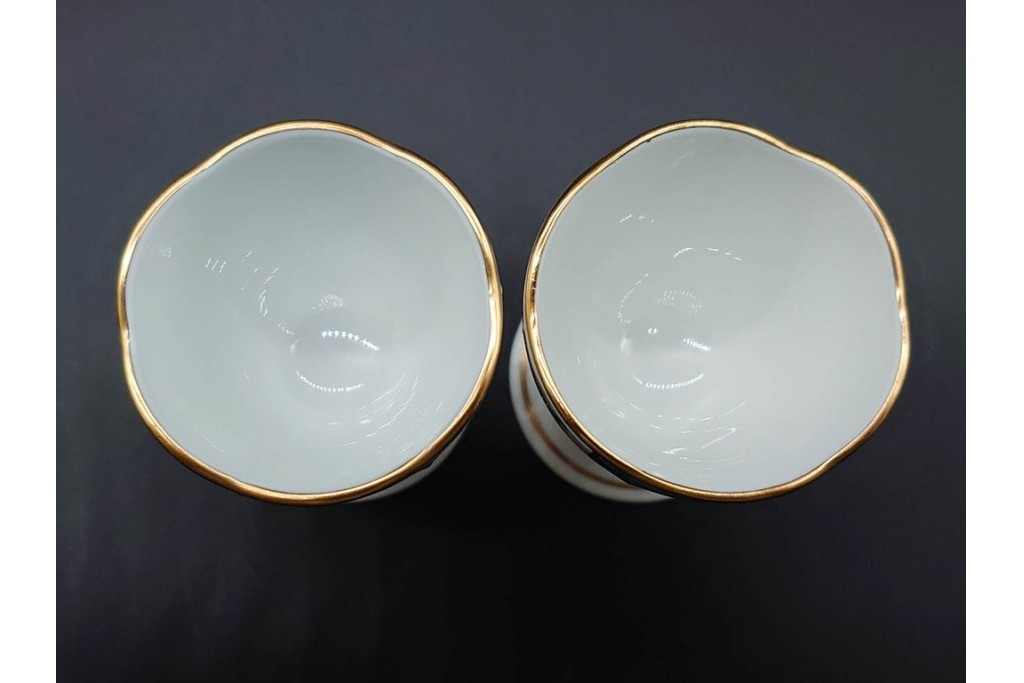 希少!　ハンガリー　HEREND(ヘレンド)　トゥッピーニの角笛　上品なエッグスタンド6点セット　(R-090965)
