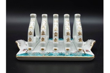 希少!　ハンガリー　HEREND(ヘレンド)　トゥッピーニの角笛　優美なトーストラック　(R-090966)