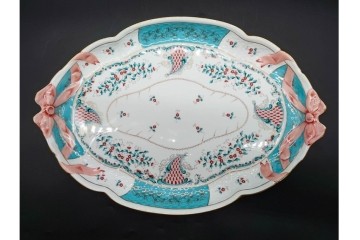 希少!　ハンガリー　HEREND(ヘレンド)　トゥッピーニの角笛　上品なリボン付トレイ　(R-090968)